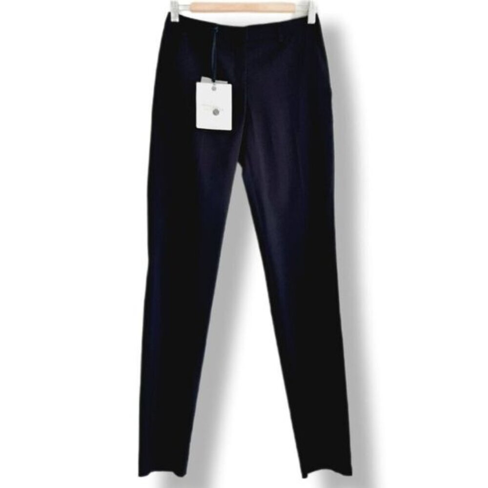 MONCLER Wool Blend Slim Dress Trousers Navy Sz Eur 38 | US S